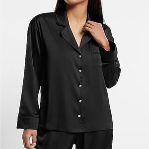 Express  black Satin Rhinestone pajama set size L